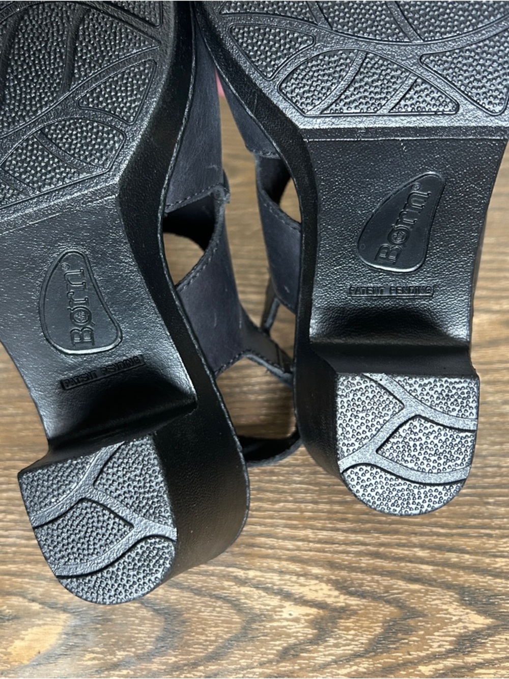 Born Wevika Dress Sandal Black Leather Upper 3.5 Inch Heel Size 9 - Picture 8 of 11